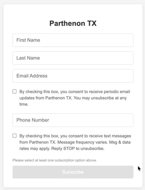 Live Subscription Page